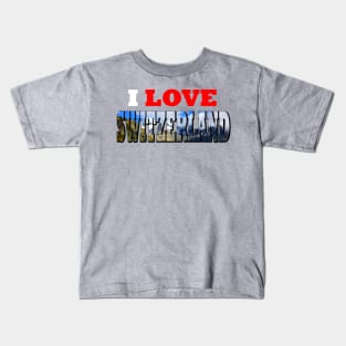 I Love Switzerland Mountain over Rhone Glacier Kids T-Shirt